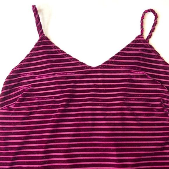 HUMMINGBIRD Striped Velour Flowy Camisole Top, Pink - Picture 2 of 8